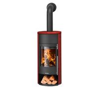 Poêle à bois Oranier Polar Neo Aqua 10 kW Hydro Acier noir, revêtement céramique rouge
