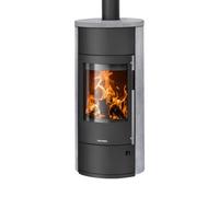 Poêle à bois Oranier Polar Neo W + | 8 kW accumulateur de chaleur Acier noir, revêtement en pierre ollaire