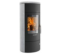 Poêle à bois Oranier Polar W+ 2.0 | 6,5 kW Acier noir, revêtement en pierre ollaire