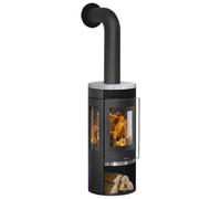 Poêle à bois Oranier Rota Tre 2.0 | 5,5 kW Acier noir, dessus pierre ollaire