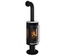 Poêle à bois Oranier Rota Twist 5,5 kW Acier noir, dessus pierre ollaire