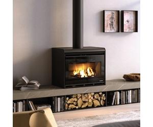 Poêle à bois Palazzetti Asia 70S 9,7 kW Revêtement en acier noir