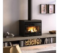 Poêle à bois Palazzetti Asia 80 | 12,4 kW Revêtement en acier noir