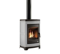 Poêle à bois Palazzetti Charlotte 6T Céramique 6,3 kW Revêtement céramique blanc mat