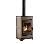 Poêle à bois Palazzetti Charlotte 6T Céramique 6,3 kW Revêtement en céramique café au lait