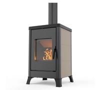 Poêle à bois Palazzetti Dorotea 10,4 kW Revêtement en acier café au lait