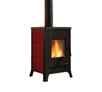 Poêle à bois Palazzetti Dorotea 10,4 kW Revêtement en céramique bordeaux
