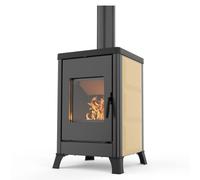 Poêle à bois Palazzetti Dorotea 10,4 kW Verkleidung Glänzende Creme-Keramik