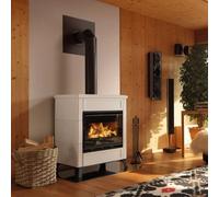 Poêle à bois Palazzetti Elsa 70SP 9,4 kW Revêtement céramique Beige