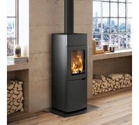 Poêle à bois Palazzetti Eva S 7 kW Revêtement en acier gris