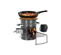 Poêle à Bois Portable en Acier Cuisson et Chauffage Avec de Vraies Flammes