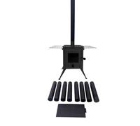 Poêle à bois portable Outbacker Firebox Vista avec grande fenêtre & conduit 2,68 m - 12 kg, 3,5 kW | Pour tipis, yourtes & glamping (Kit poêle)