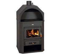 Poêle à bois Prity - 15 9 kW Noir Graphite Design Robuste