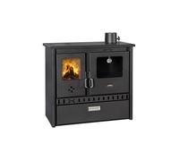Poele a bois PRITY 1P36 D 11 kW avec four - rendement 82 sortie fumees droite