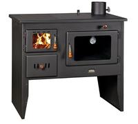 Poele a bois PRITY 1P41 W12 4 kW + 12,1 kW eau avec four sortie fumees droite