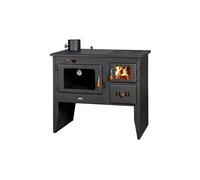 Poele a bois PRITY 1P41 W12 4 kW + 12,1 kW eau avec four sortie fumees gauche