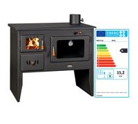 Poele a bois PRITY 2P41 15 kW avec four - rendement 75,0 sortie fumees droite