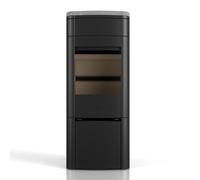 Poêle à bois Scan 65-3 | 6 kW Laqué noir, avec pierres latérales en stéatite (sortie supérieure)