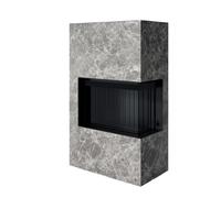 Poêle à bois Spartherm Citrin 2R 7,9 kW Indépendant de l'air ambiant, revêtement en pierre ollaire, Raccordement du tuyau de fumée en haut (AO), Freistehend