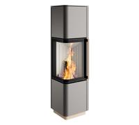Poêle à bois Spartherm Cubo L style 5,9 kW Dépendent de l'air ambiant / RLA, Revêtement Nickel
