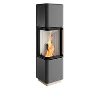 Poêle à bois Spartherm Cubo L style 5,9 kW Indépendant de l'air ambiant / RLU, Revêtement Titane