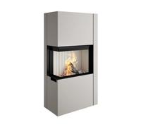 Poêle à bois Spartherm Zirkon 2L 7,9 kW En fonction de l'air ambiant, revêtement de Perle, Raccordement du tuyau de fumée arrière (AH), Freistehend