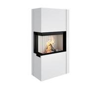 Poêle à bois Spartherm Zirkon 2L 7,9 kW En fonction de l'air ambiant, revêtement en blanc, Raccordement du tuyau de fumée arrière (AH), Freistehend