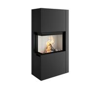 Poêle à bois Spartherm Zirkon 2L 7,9 kW Indépendant de l'air ambiant, revêtement en Nero, Raccordement du tuyau de fumée en haut (AO), Wandmodell