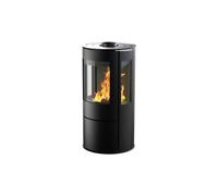 Poêle à bois Supra Celeste 6 kW étanche 180° acier noir double combustion Vitre Propre RE2020