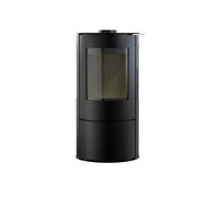 Poêle à bois Supra Celeste 6 kW étanche 180° acier noir double combustion Vitre Propre RE2020