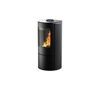 Poêle à bois Supra Leonie 6 kW vertical étanche Double combustion verre 50 cm raccord fumées Ø150 noir 2020