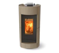 poêle à bois thermorossi chic evo wood taupe