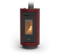 poêle à bois thermorossi dorica evo wood maiolica bordeaux