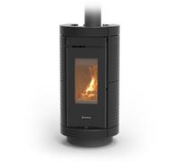 poêle à bois thermorossi dorica evo wood maiolica noir
