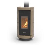 poêle à bois thermorossi dorica evo wood maiolica taupe