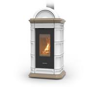 poêle à bois thermorossi lienz evo wood maiolica blanc taupe