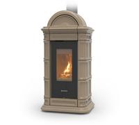 poêle à bois thermorossi lienz evo wood maiolica taupe