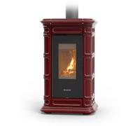 poêle à bois thermorossi saint moritz evo wood maiolica bordeaux