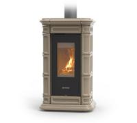 poêle à bois thermorossi saint moritz evo wood maiolica taupe