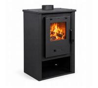 Poêle à bois THUNDER VULCAN 7 1 kW jusqu’à 90 m² grille en fonte bûches 37 cm sortie Ø120 mm