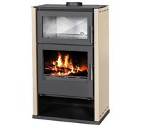 Poele a bois VICTORIA MODENA F IVORY 11 53 kW avec four sortie 150 mm