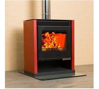 Poele a bois VICTORIA Rubin Lux rouge 13 kW sortie 150 mm