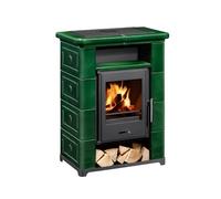 Poêle à bois Wamsler Montafon 7 kW noir/doublure en céramique verte