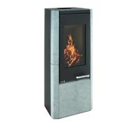 Poêle à bois Wamsler Myro 8 kW noir/pierre naturelle