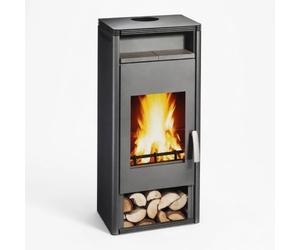 Poêle à bois Wamsler Orpheus 8 kW gris fonte/chaleur étagère pierre naturelle