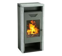 Poêle à bois Wamsler Yara 8 kW gris fonte/pierre naturelle