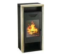 Poêle à bois Wamsler Yara 8 kW noir/arc-en-ciel de grès