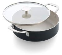 Poêle à braiser KitchenAid en aluminium, avec couvercle en verre, 28 cm / 4,28 litres, revêtement antiadhésif en céramique
