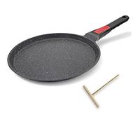 Poêle à Crêpes 20 cm avec Poignée Amovible - Crêpière avec Revêtement Antiadhésif - Fonte Aluminium - Tous 20 cm Noir NOIR CREPIERE