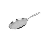 Cheffinger, poêle à crêpes 28 cm en acier inoxydable, compatible avec tous les types de cuisinières, y compris l'induction, couleur argent